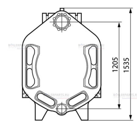 Секция котла GE615 (задняя) для котлов Bosch, Buderus BOSCH 87185722160