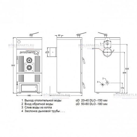 Твердотопливный котел Бобер DLO 30 PROTHERM  0010018861