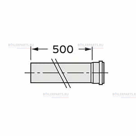 Удлинительная труба 0,5 м, D110 мм для котлов Vaillant 0020106384