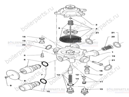 Гидроузел в сборе VAILLANT 011295