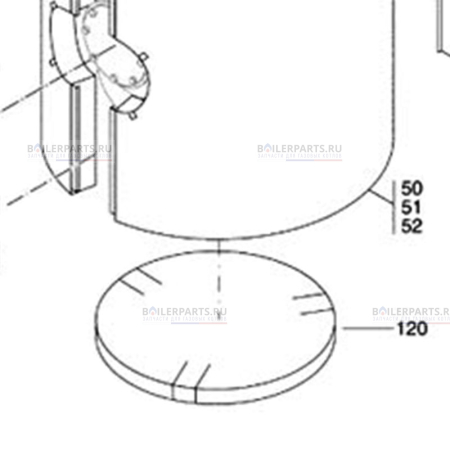 Теплоизоляция правая часть 80 мм для котлов Buderus/Bosch 63012560