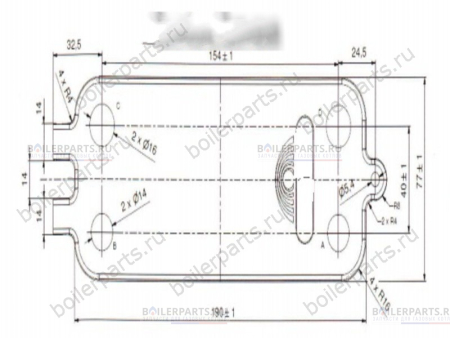 Теплообменник вторичный 190 мм 18 пластин BOSCH SWEP 8716771039