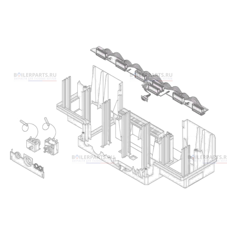 Нижняя часть корпуса R43xx c шиной BM492 для котлов R412x/421x/432x Bosch/Buderus/Junkers 8718581676